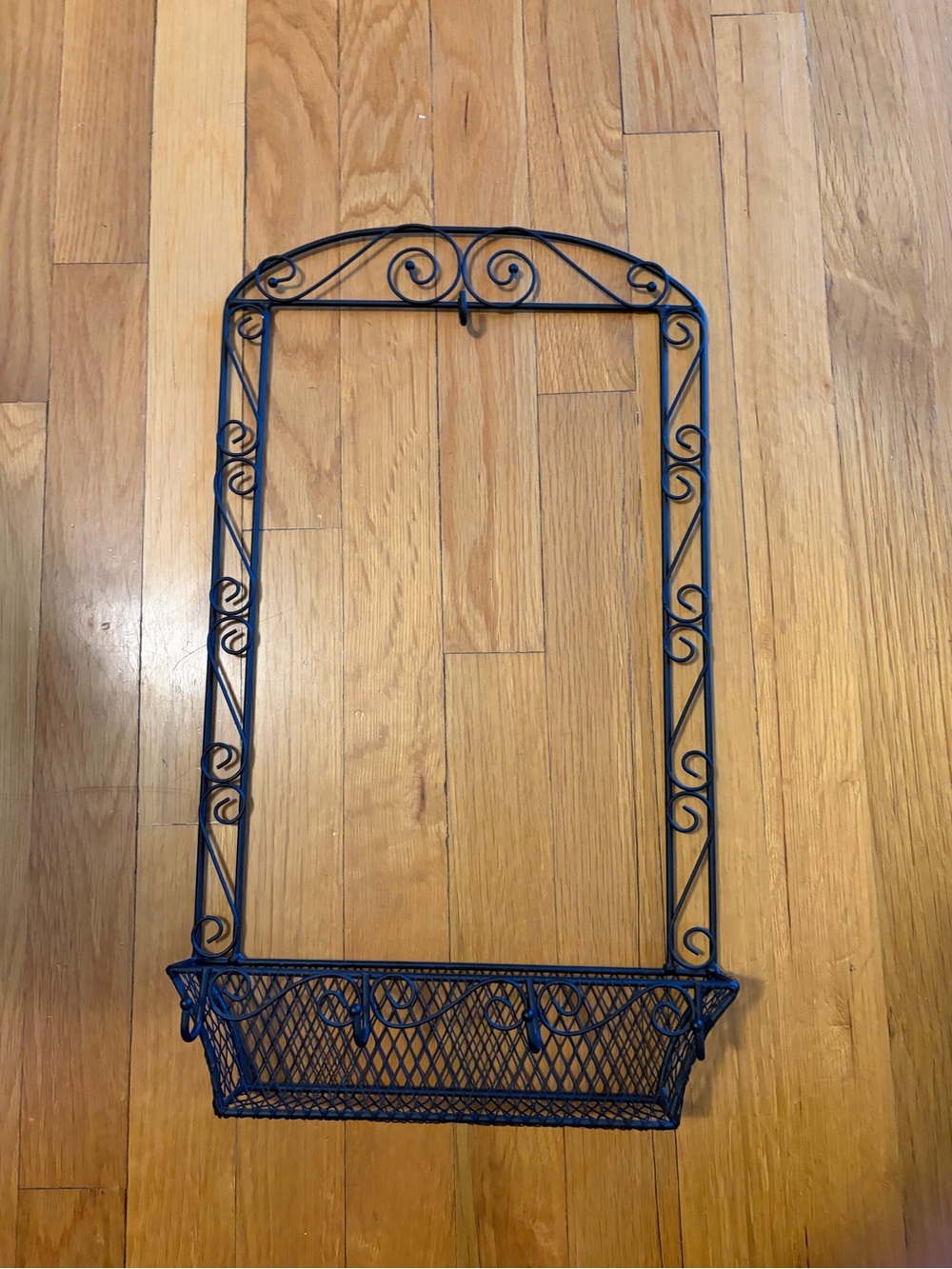 Wall frame metal envelope holder with key hooks